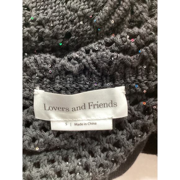 Lovers And Friends 'Renata' Black Knit Shimmer Top Size S - Picture 4 of 4